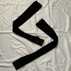 Noctex Opera Length Fingerless Gloves Arm Warmers in Black and Gray